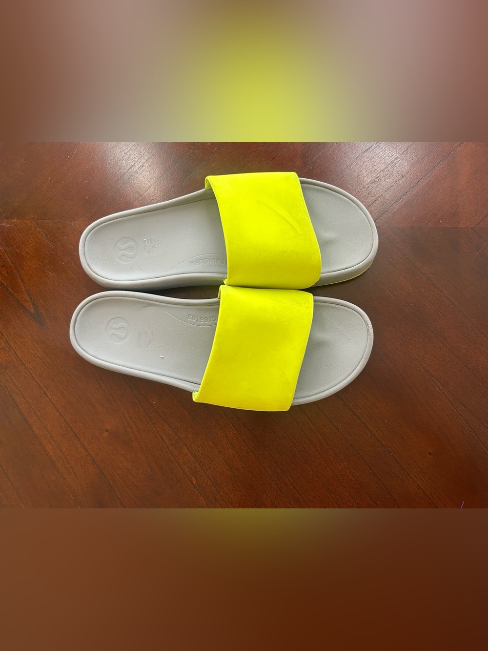 lululemon athletica Neon Yellow Slide Sandals for Men size 12
